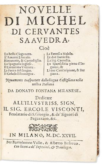 Cervantes, Miguel de (1547-1616) Novelas Exemplares, Three Early Editions.